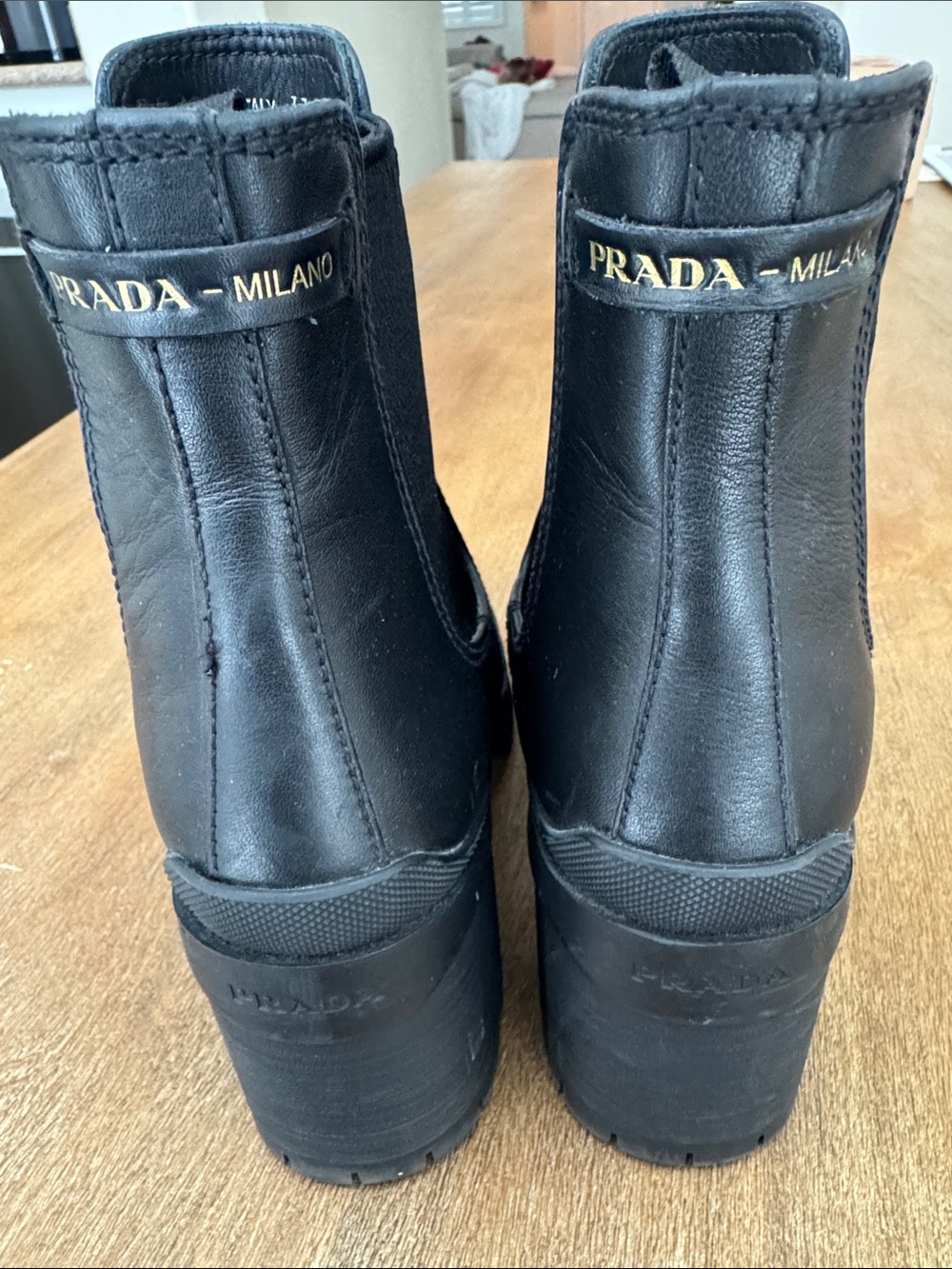 Authentic Prada Chelsea Heel Boots size 37 - Picture 7 of 9